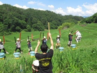 よこね田んぼで太鼓